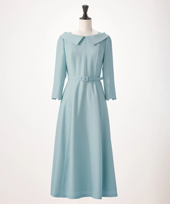 衿つきフィット＆フレアーワンピース