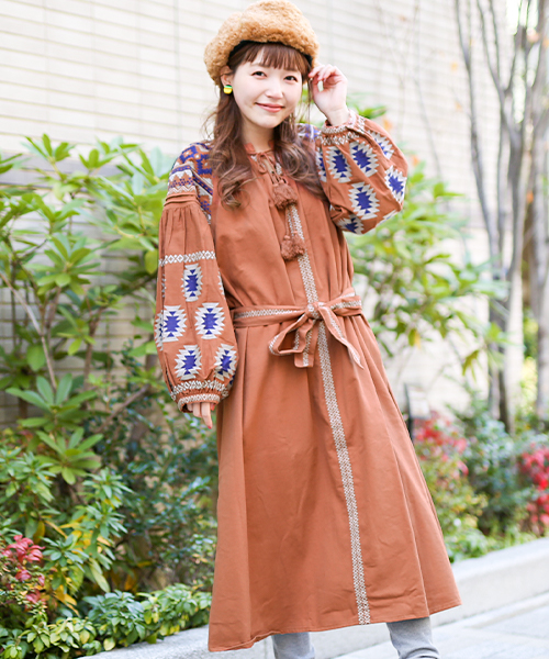 Amina ボヘリゾ刺繍ワンピース【WEB限定】 / ワンピース | エスニック