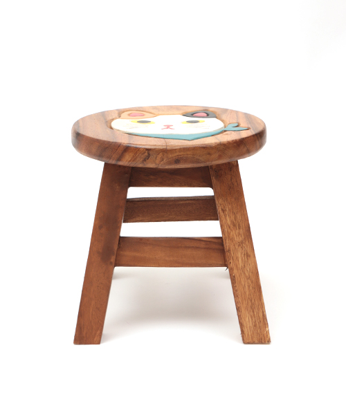 ラウンドスツール スカーフネコ ミケ / 椅子・スツール | エスニック