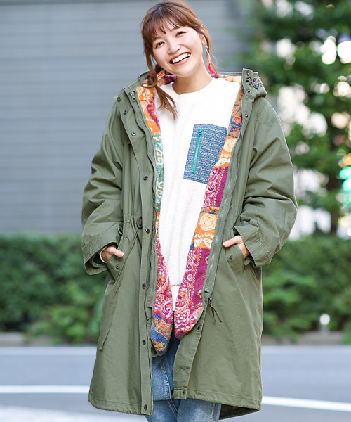 チキリヤ　CHIKIRIYA　モッズコート チチカカ 3WAYモッズコート ／ 男女兼用 M L 裏ボア フリース 秋