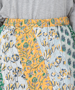 チチカカ |エコフレンドリーダイ ブロックプリントフラワーパッチスカート