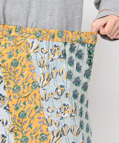 チチカカ |エコフレンドリーダイ ブロックプリントフラワーパッチスカート