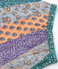 チチカカ |エコフレンドリーダイ ブロックプリントフラワーパッチスカート