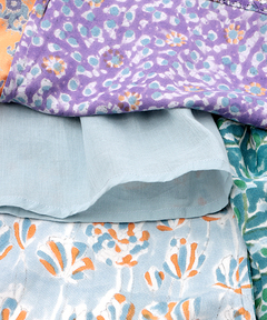 チチカカ |エコフレンドリーダイ ブロックプリントフラワーパッチスカート