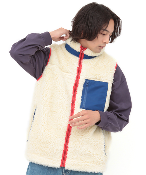 plage vachement モッズボアベストジャケット　カーキ plage vachement モッズボアベストジャケット カーキ