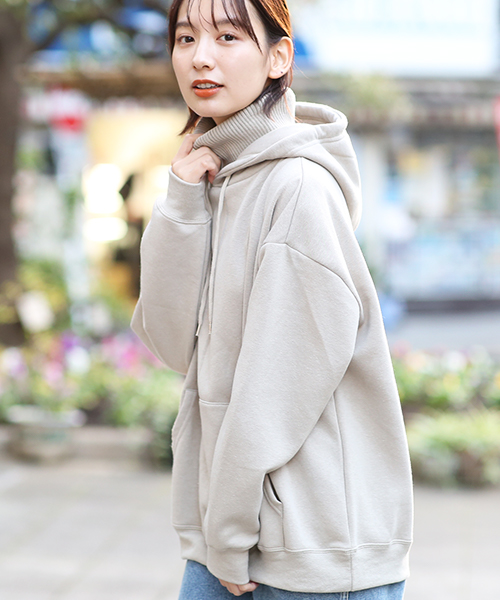 フェイクリブタートルプルパーカー / スウェット・パーカー