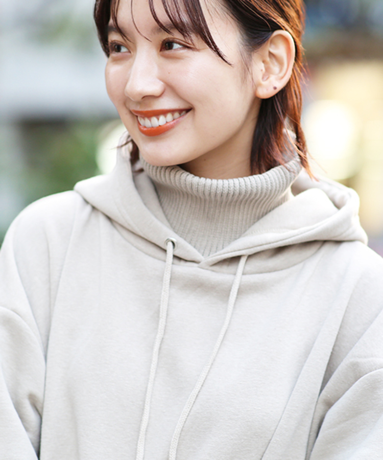 フェイクリブタートルプルパーカー / スウェット・パーカー