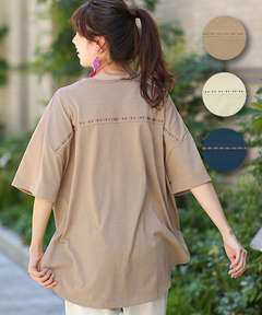 チチカカ |ライン刺繍バイカラープルオーバー