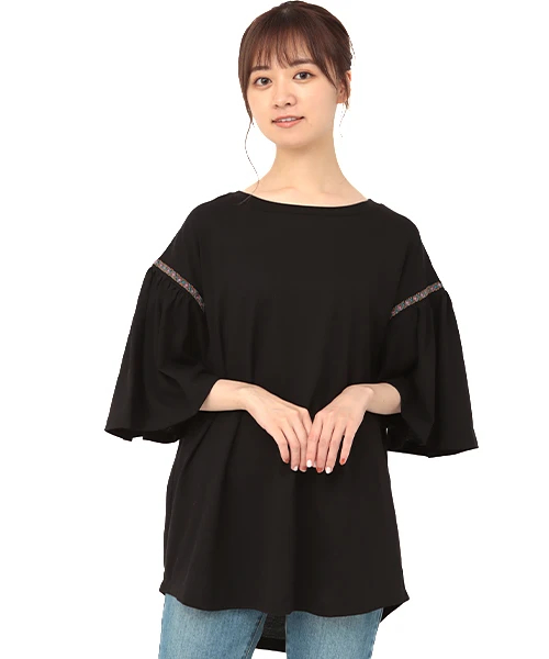 袖ライン刺繍トップス / Tシャツ・カットソー | エスニック