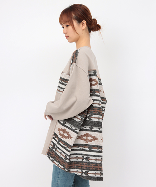 ジャカードシフトチュニック(大きいサイズ) / スウェット・パーカー