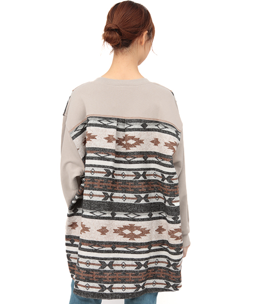 チチカカ ジャガードシフトチュニック ベージュ ジャカードシフト