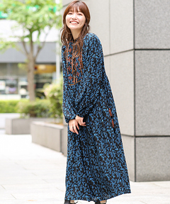 チチカカ |リーフプリントバロチ風ワンピース