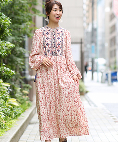 チチカカ |リーフプリントバロチ風ワンピース