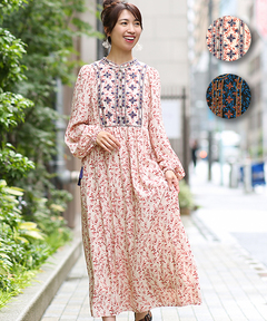 チチカカ |リーフプリントバロチ風ワンピース