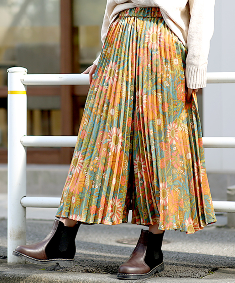 チチカカ |ボタニカルプリントプリーツパンツ