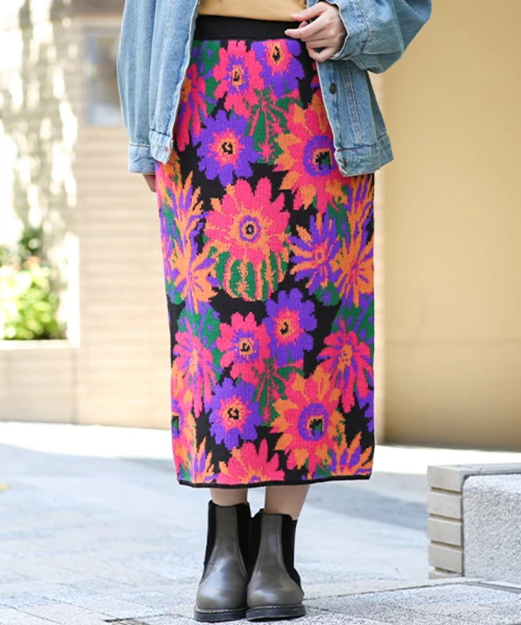 カクタスフロールニットスカート / スカート | エスニックファッション