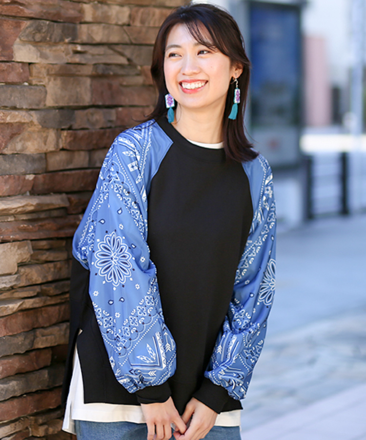 チチカカ |バンダナスリーブスウェットプルオーバー