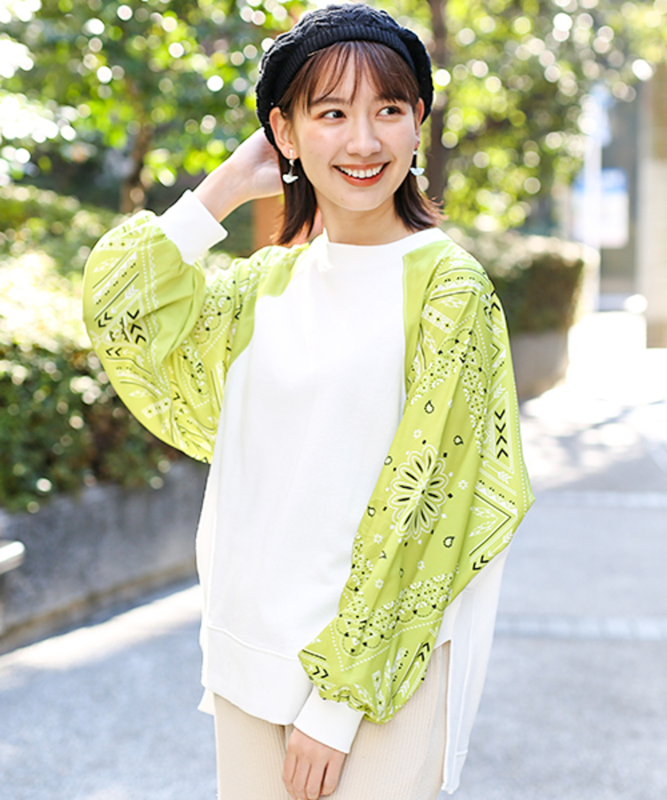 チチカカ |バンダナスリーブスウェットプルオーバー