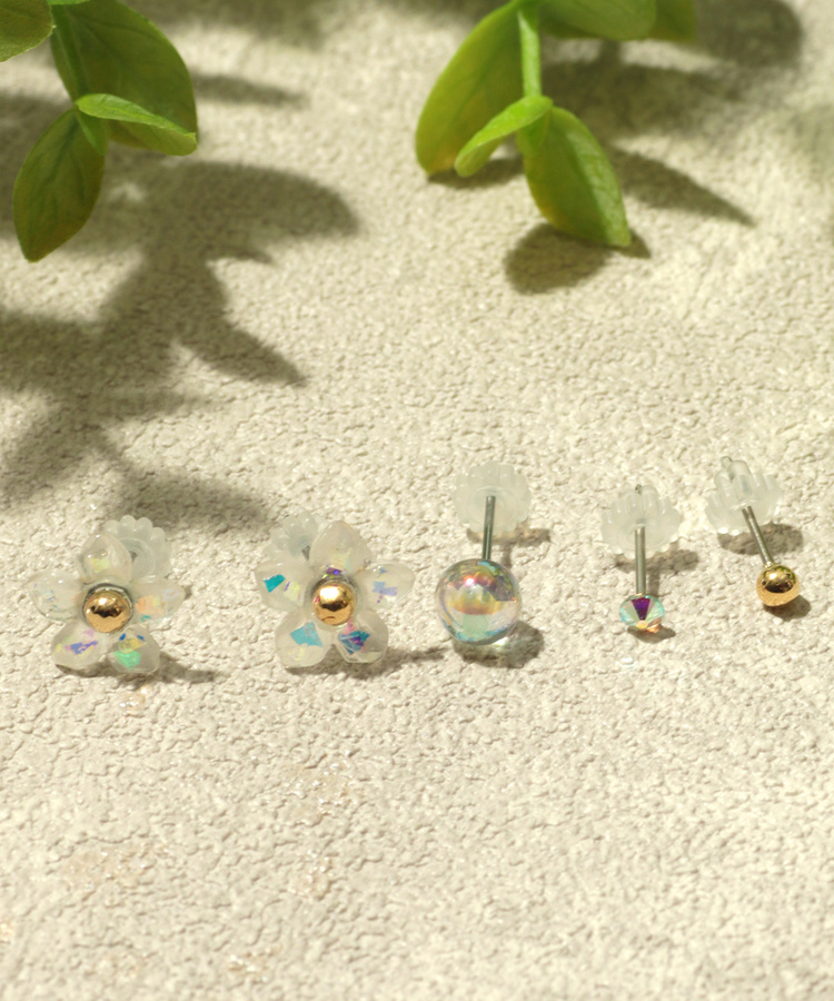 チチカカ |オーロラフラワーセットピアス