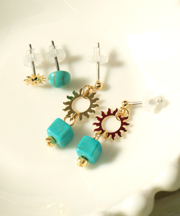 チチカカ |サン&ストーンセットピアス