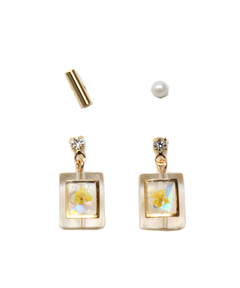 チチカカ |スクエアフラワーセットピアス