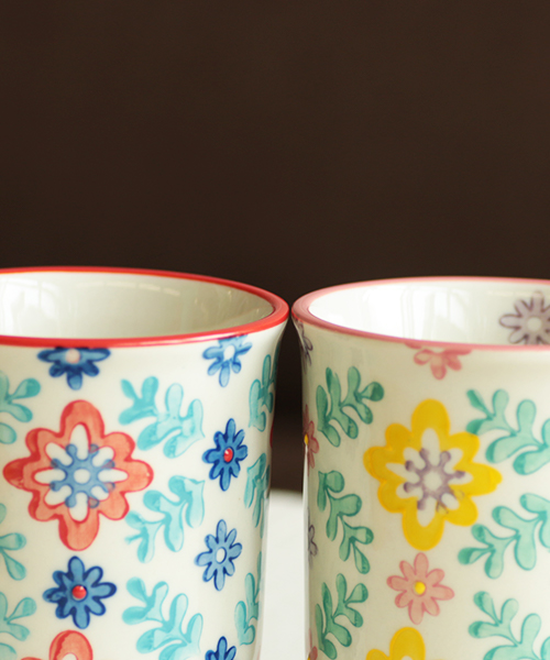 フラワースタンプ マグ / 食器・カトラリー | エスニックファッション