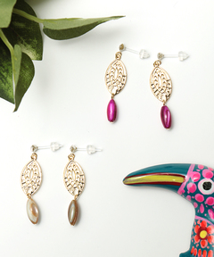 チチカカ |カラーマーブルビーズ樹脂ピアス