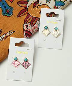 チチカカ |ターコイズ&ステンドグラスピアス
