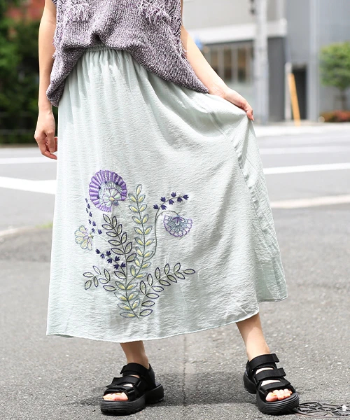 ボタニカル刺繍スカート スカート エスニックファッション＆雑貨のチチカカ公式通販サイト