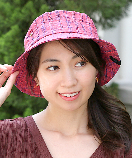 チェック柄バケットハット / ハット | エスニックファッション＆雑貨の