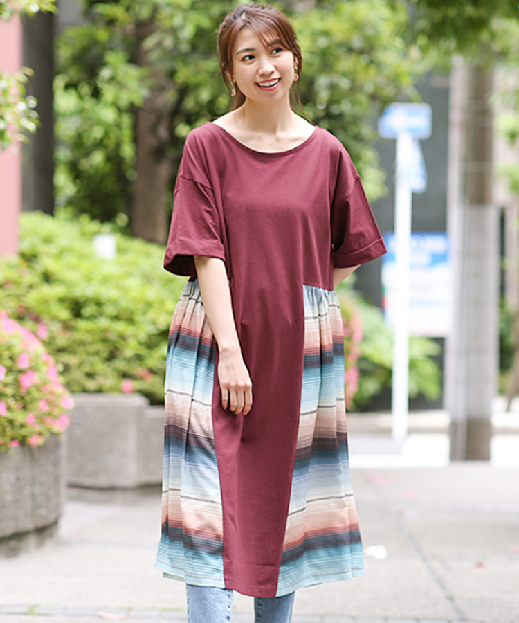 チチカカ |レトロサラッペボーダーワンピース