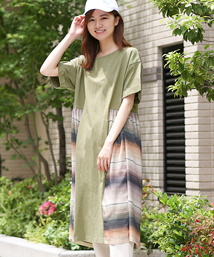 チチカカ |レトロサラッペボーダーワンピース