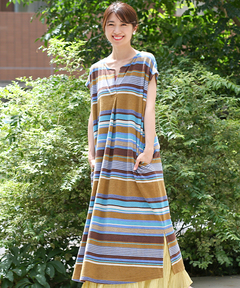 チチカカ |パイルマルチボーダーワンピース