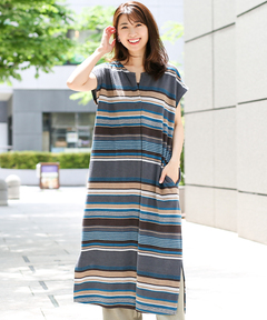チチカカ |パイルマルチボーダーワンピース