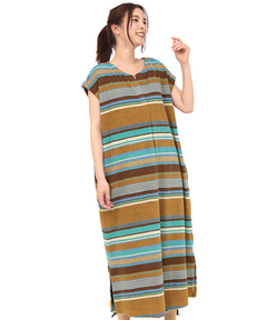 チチカカ |パイルマルチボーダーワンピース