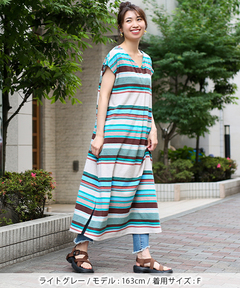 チチカカ |パイルマルチボーダーワンピース