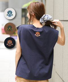 チチカカ |バックネック刺繍Tシャツ