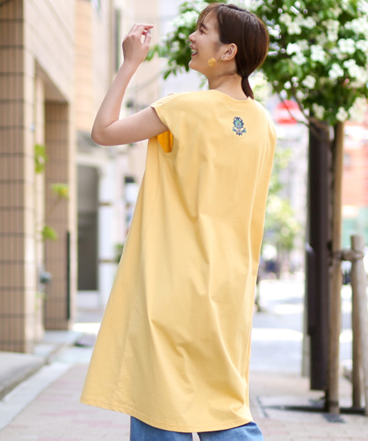 チチカカ |バックネック刺繍Tシャツワンピース