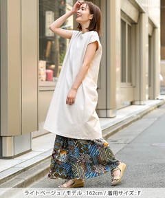 チチカカ |バックネック刺繍Tシャツワンピース