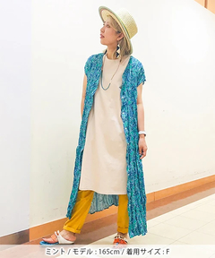 チチカカ |バックネック刺繍Tシャツワンピース