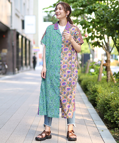 チチカカ |エスニックアロハシャツワンピース