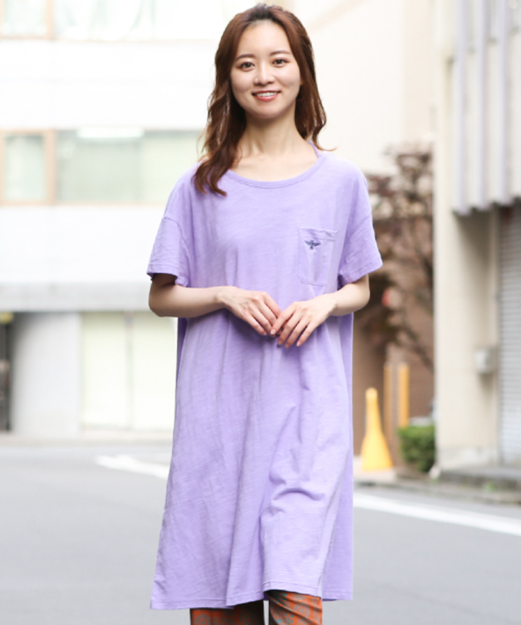 ワンポイント刺繍ワンピース(大きいサイズ) / ワンピース