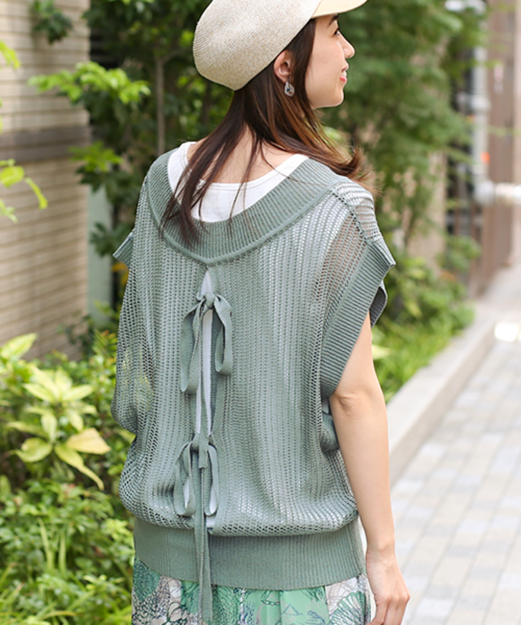 チチカカ |バックリボンニットベストセット