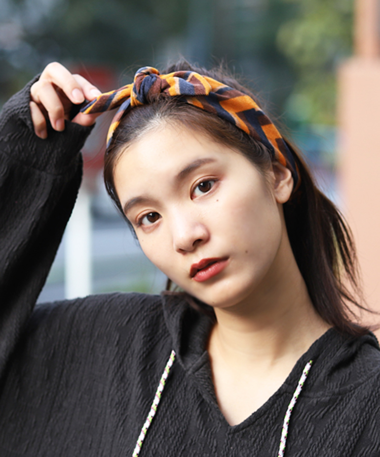 チチカカ |総柄コーデュロイリボンヘアバンド