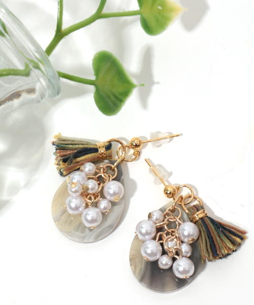 パールタッセルピアス / ピアス | エスニックファッション＆雑貨の