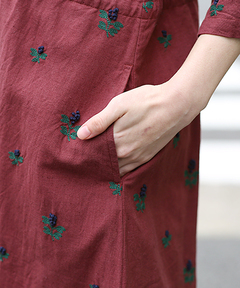 チチカカ |綿麻立体刺繍 ガウン