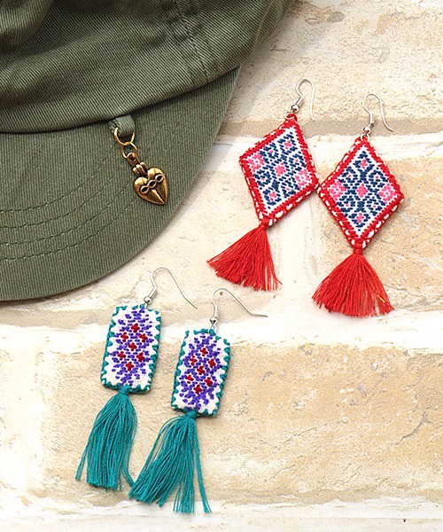 メキシコ刺繍 ピアス / ピアス | エスニックファッション＆雑貨の