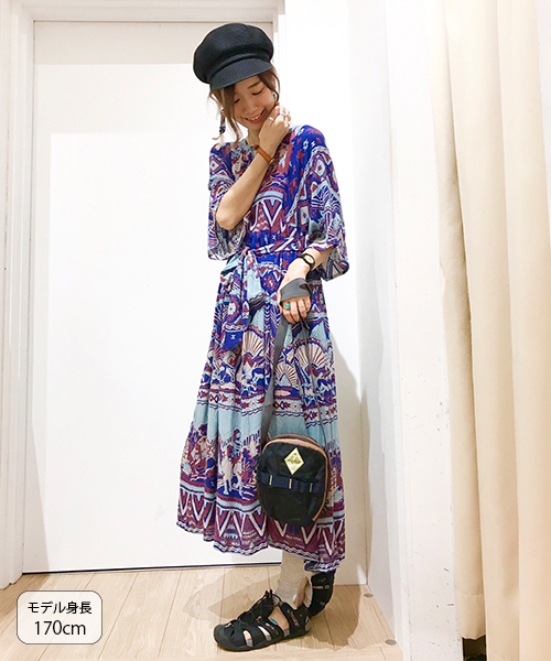 ワンピース indian 3 piece set 5xl SALE!ギンガムチェックフレアーワンピース/ベルト/Aライン