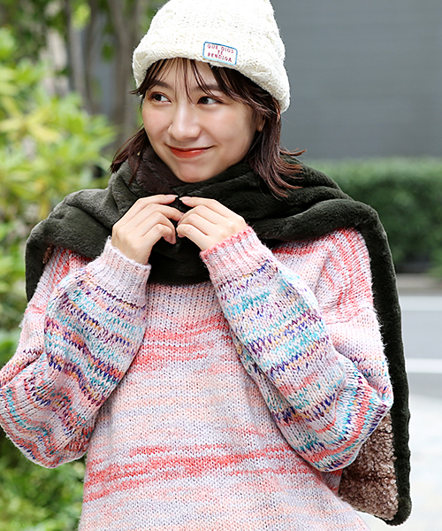 ポケット付リバーシブルボアマフラー / ストール・マフラー・スヌード