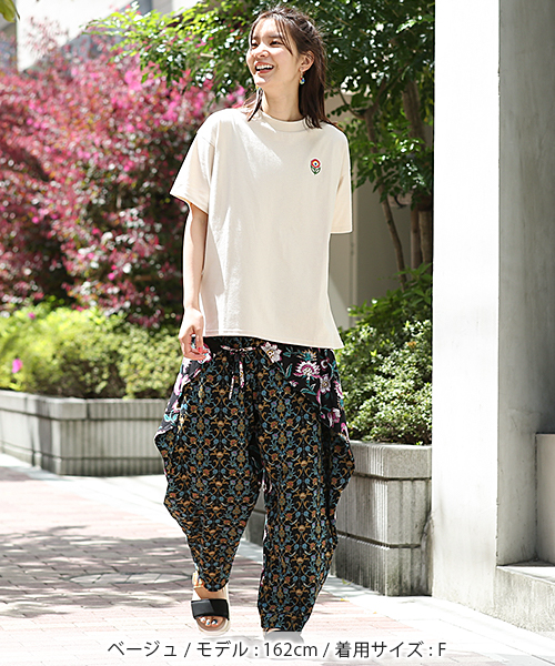 ワンポイントフラワー刺繍Tシャツ / Tシャツ・カットソー | エスニック